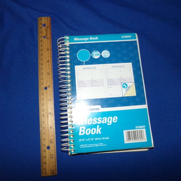 Vintage Adams Phone Message Book - 8.5x5.5 - 2 Per Page - 2 Part Carbon Copy - Picture 5 of 6